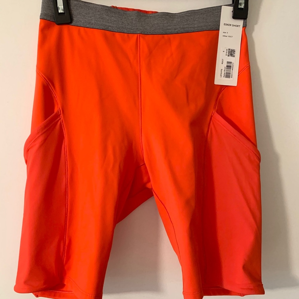 New Lululemon orange biker shorts